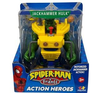 SpiderMan & Friends Action Heroes JACKHAMMER HULK Playwell 2002 Motorized Hammer